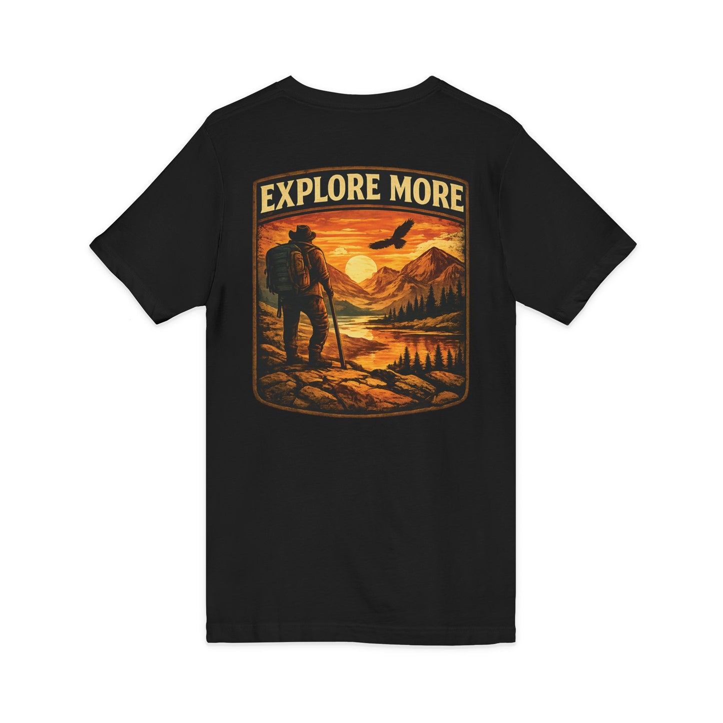 Explore More V-Neck Tee — Adventure Hiking Graphic Shirt