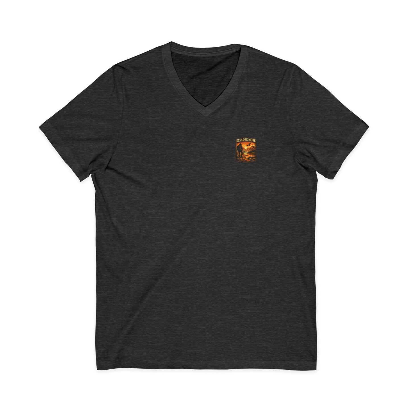 Explore More V-Neck Tee — Adventure Hiking Graphic Shirt