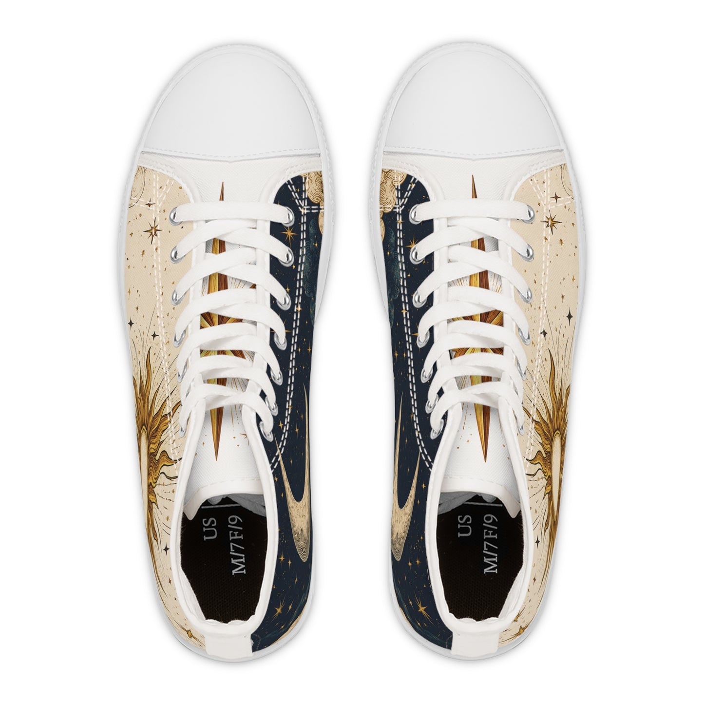 Celestial Sun & Moon Women's High Top Sneakers