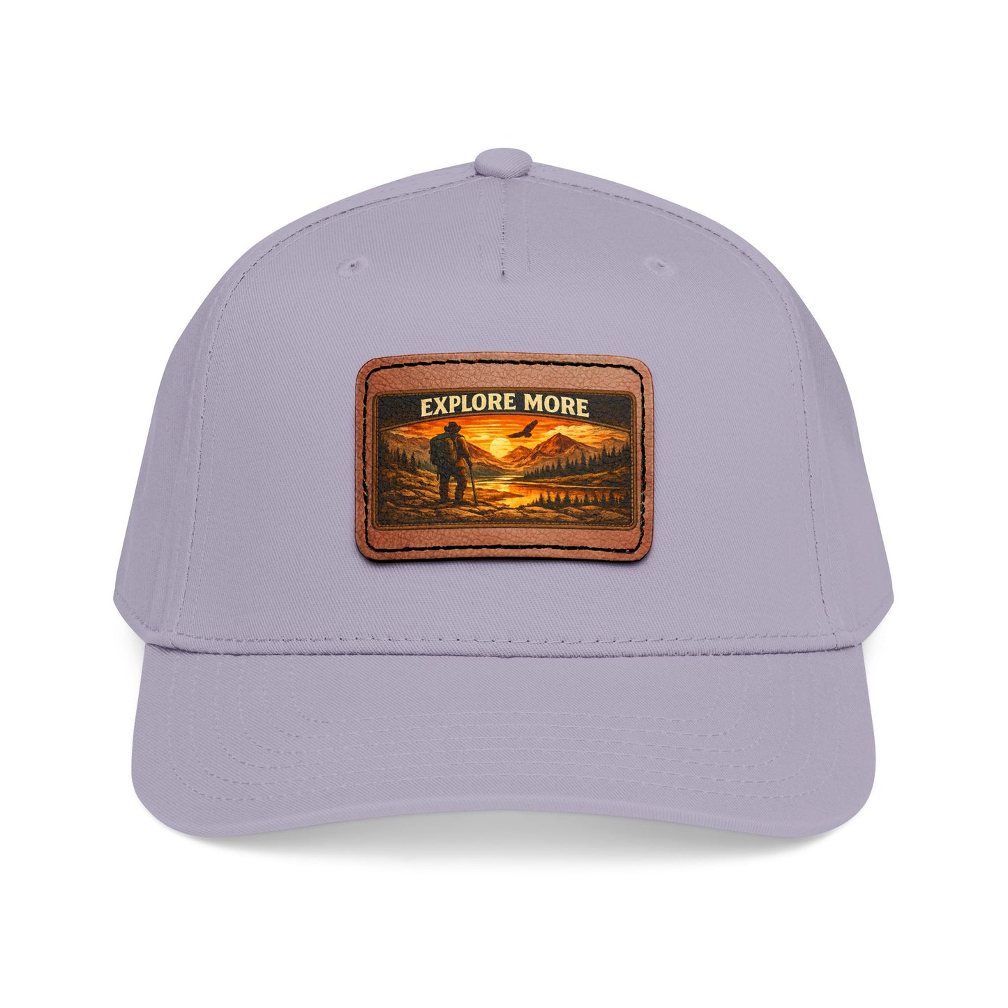 Explore More Leather Patch  — Outdoor Adventure Trucker Hat