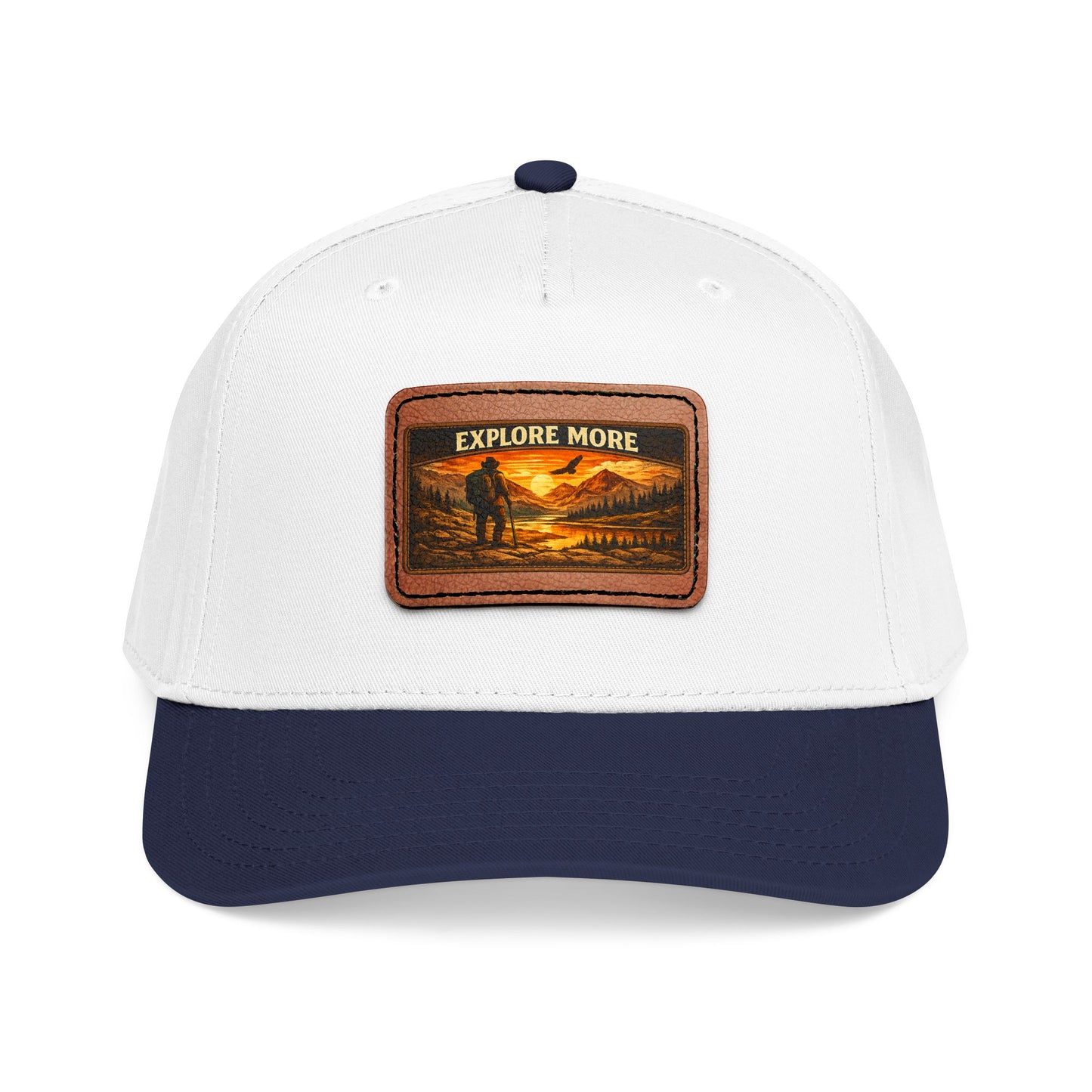 Explore More Leather Patch  — Outdoor Adventure Trucker Hat