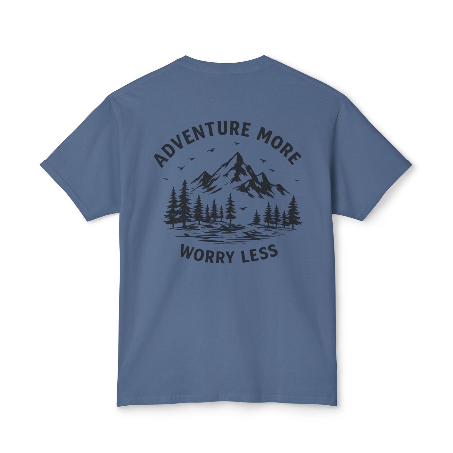 Adventure More, Worry Less Mountain Graphic T-Shirt