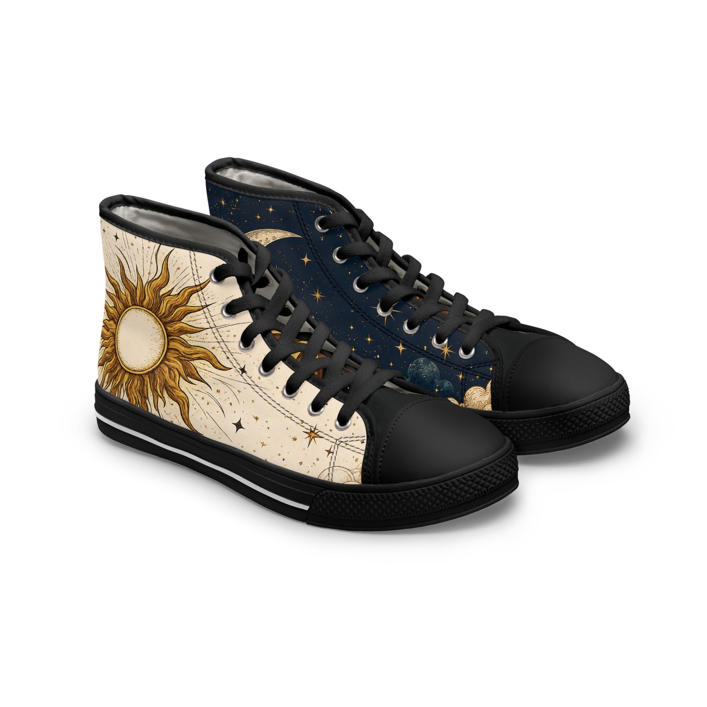 Celestial Sun & Moon Women's High Top Sneakers