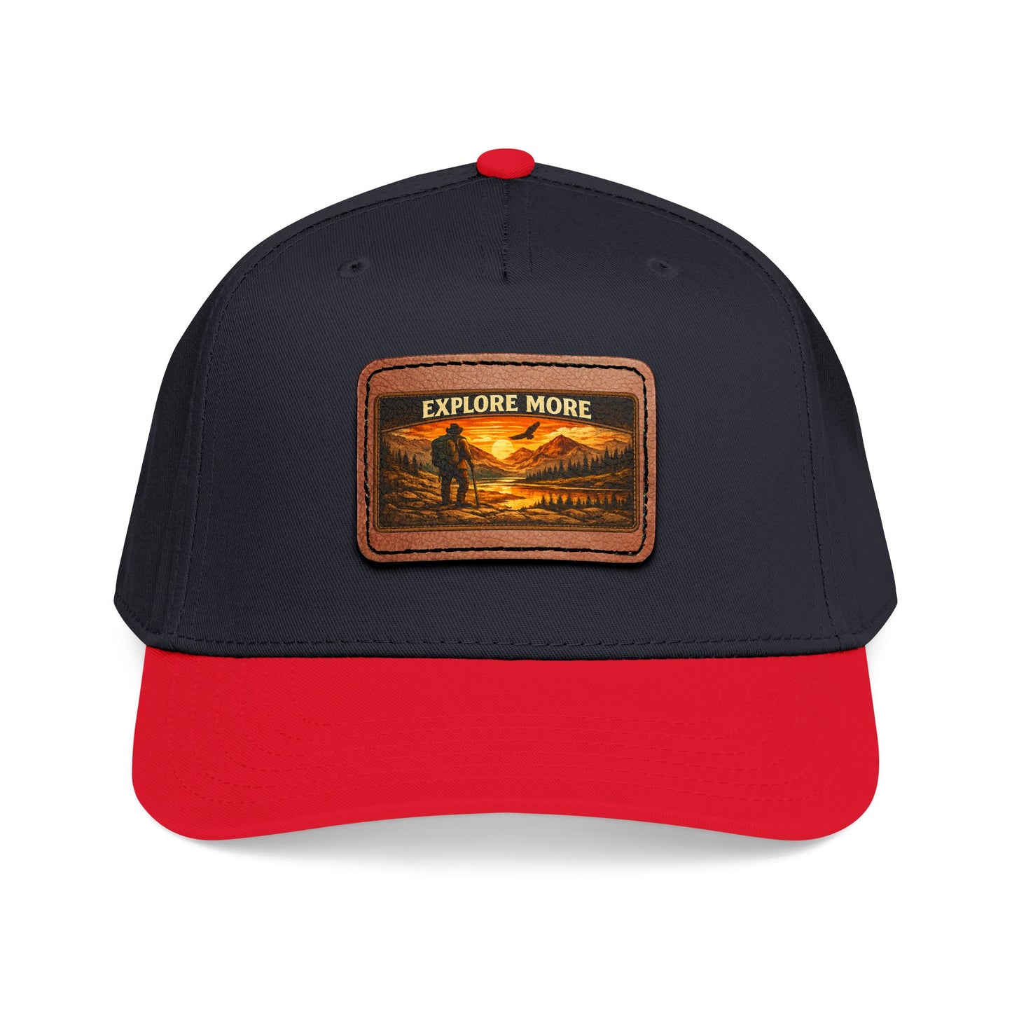 Explore More Leather Patch  — Outdoor Adventure Trucker Hat