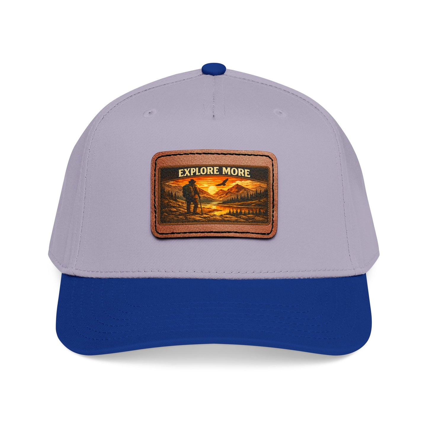Explore More Leather Patch  — Outdoor Adventure Trucker Hat