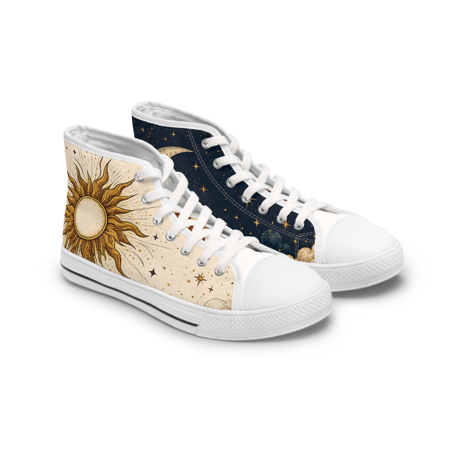 Celestial Sun & Moon Women's High Top Sneakers