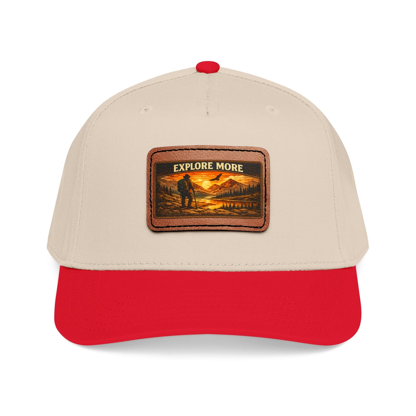 Explore More Leather Patch  — Outdoor Adventure Trucker Hat
