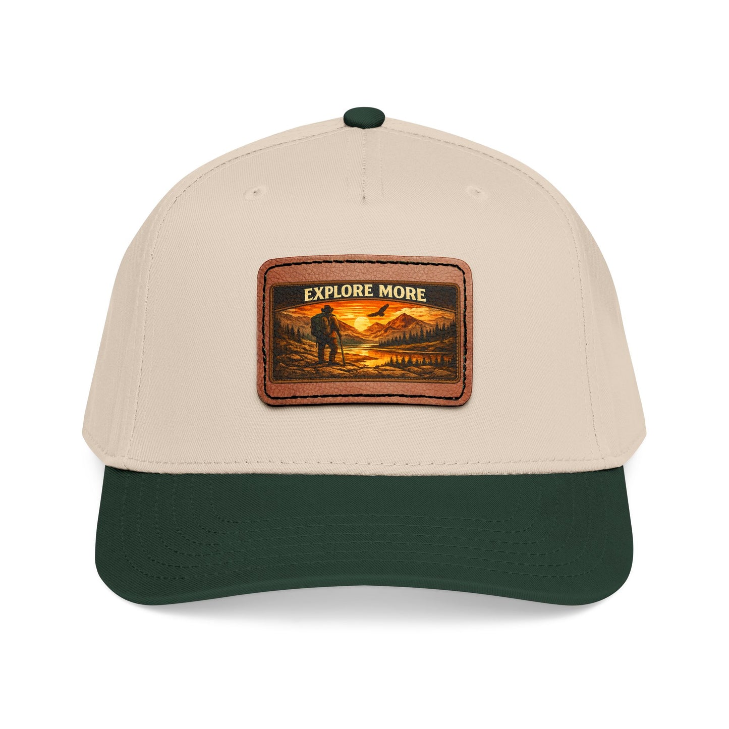 Explore More Leather Patch  — Outdoor Adventure Trucker Hat