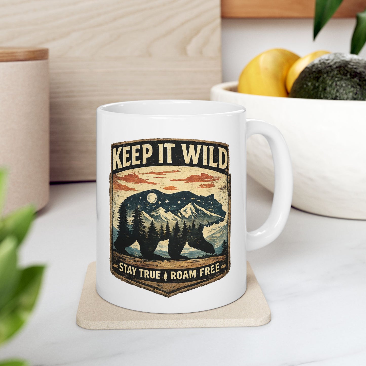 Keep It Wild Bear Mug — Rustic Outdoors Coffee Cup (11oz, 15oz)