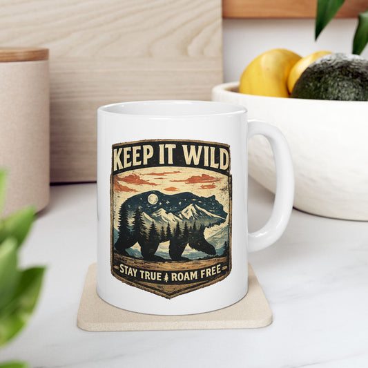 Keep It Wild Bear Mug — Rustic Outdoors Coffee Cup (11oz, 15oz)