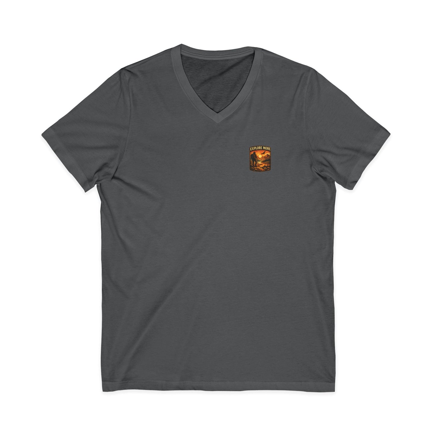 Explore More V-Neck Tee — Adventure Hiking Graphic Shirt