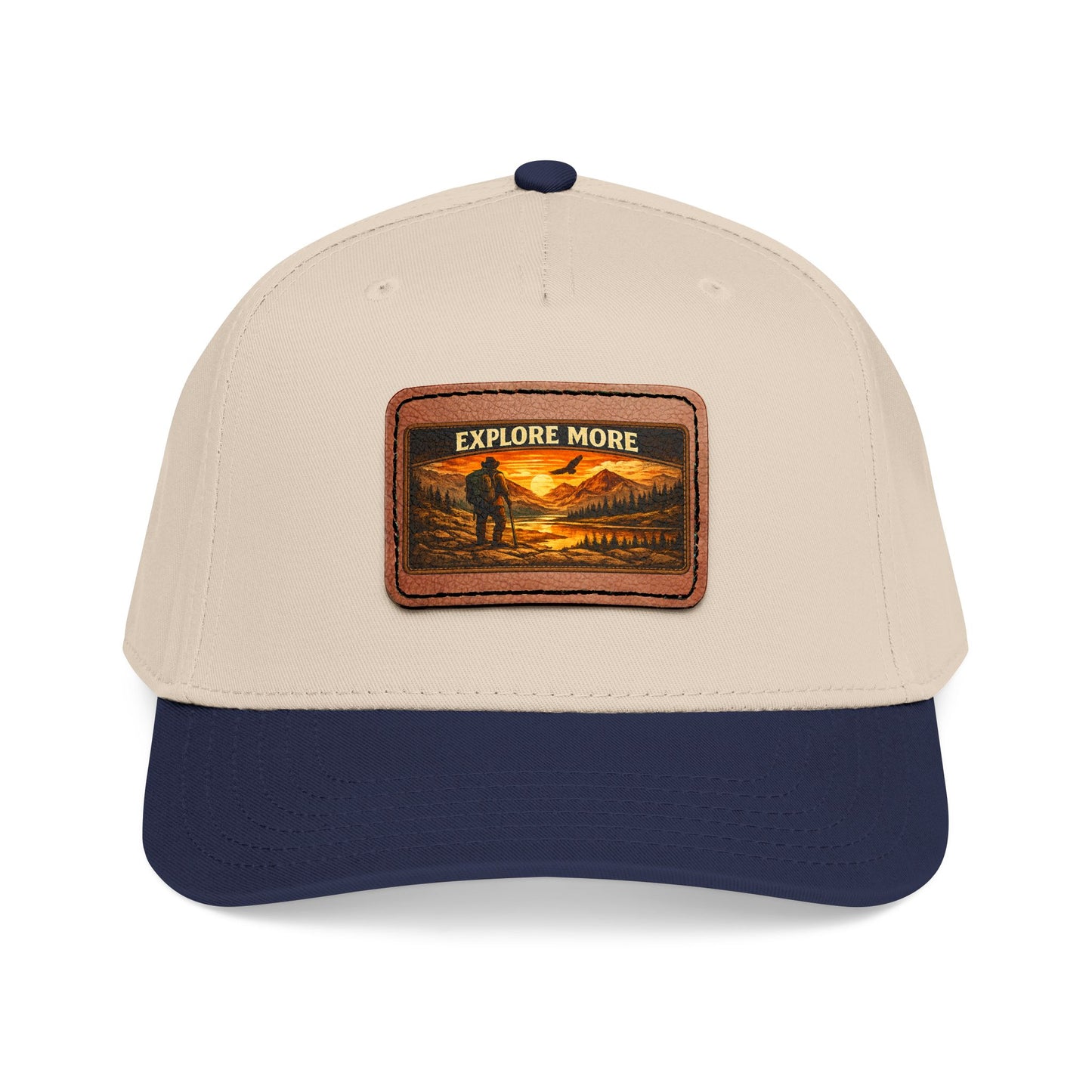 Explore More Leather Patch  — Outdoor Adventure Trucker Hat