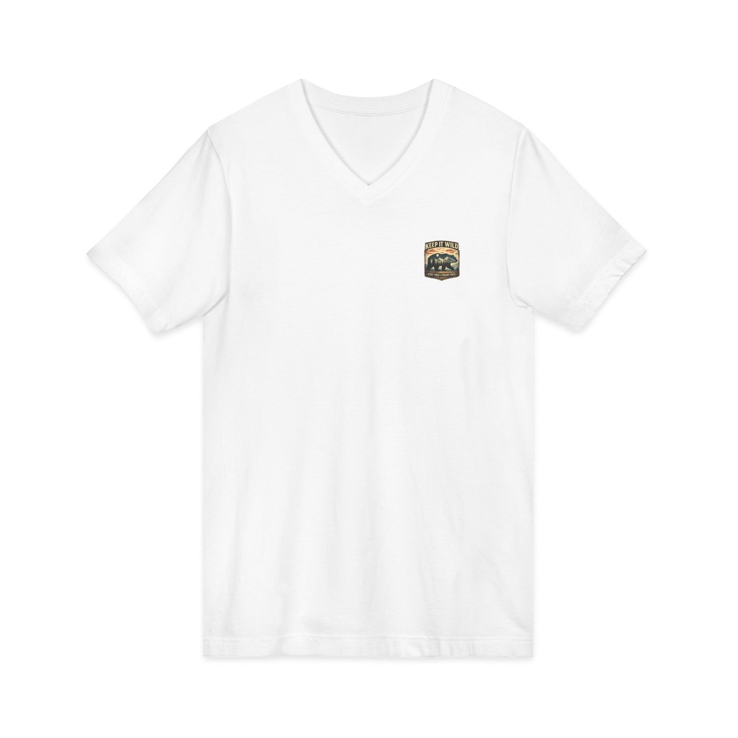 Keep It Wild V-Neck Tee — Bear Mountains 'Stay True & Roam Free' Outdoor T-Shirt