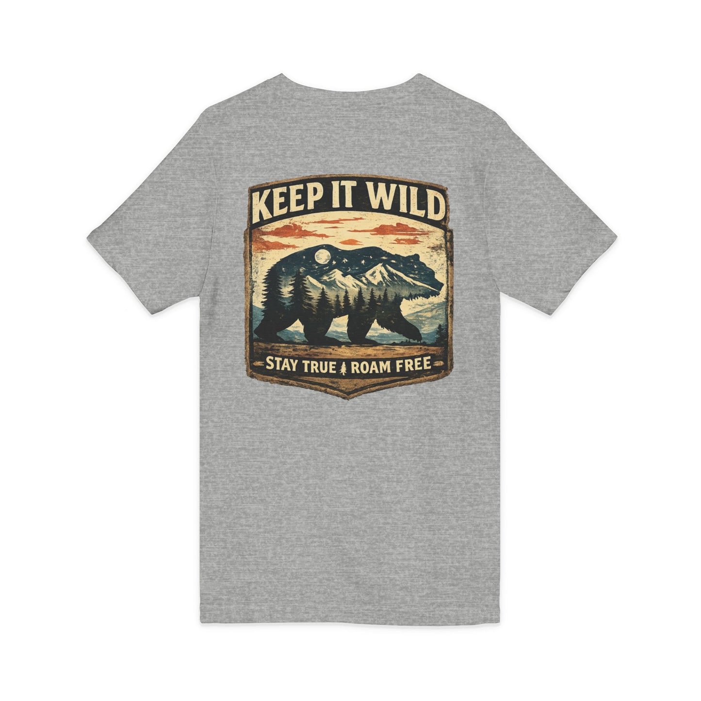 Keep It Wild V-Neck Tee — Bear Mountains 'Stay True & Roam Free' Outdoor T-Shirt