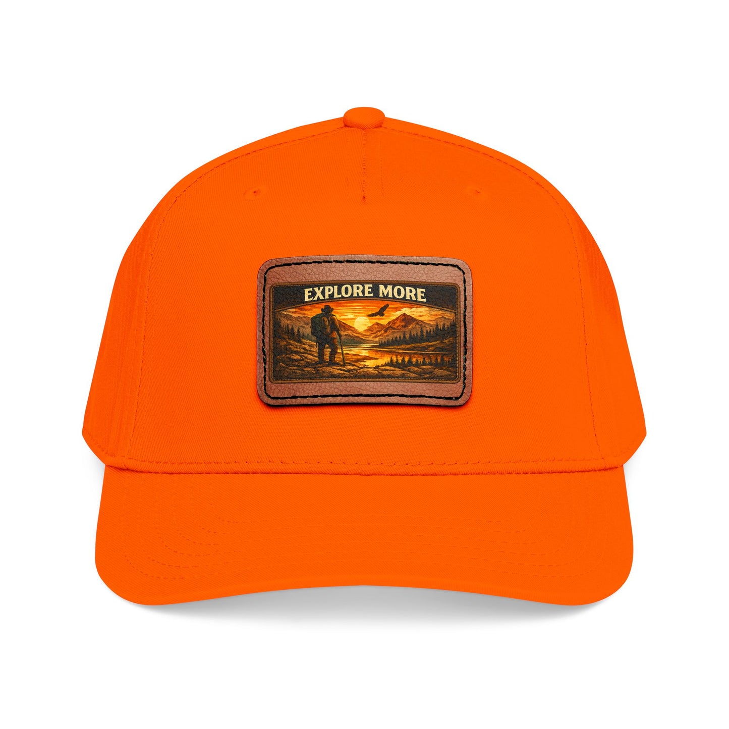 Explore More Leather Patch  — Outdoor Adventure Trucker Hat