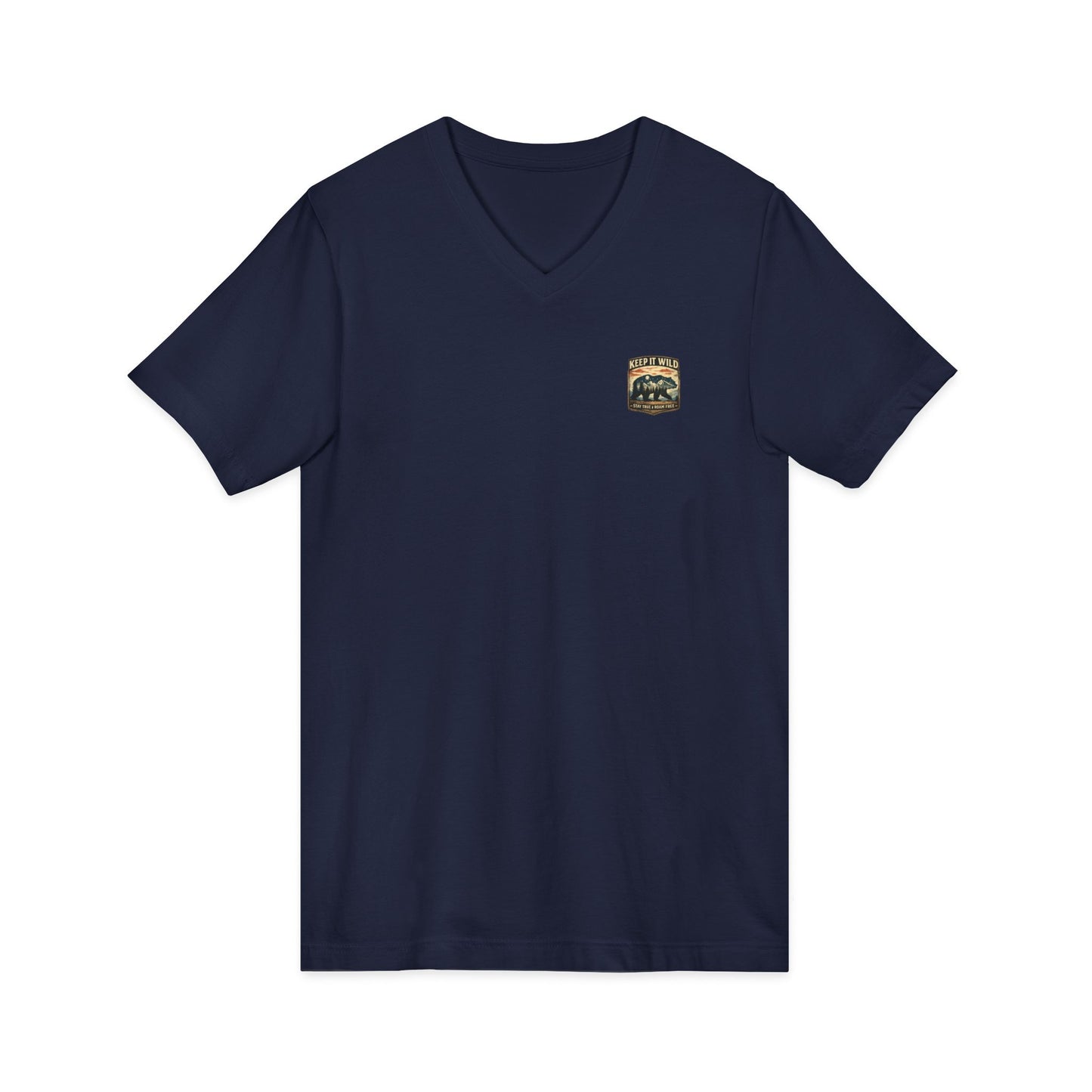 Keep It Wild V-Neck Tee — Bear Mountains 'Stay True & Roam Free' Outdoor T-Shirt