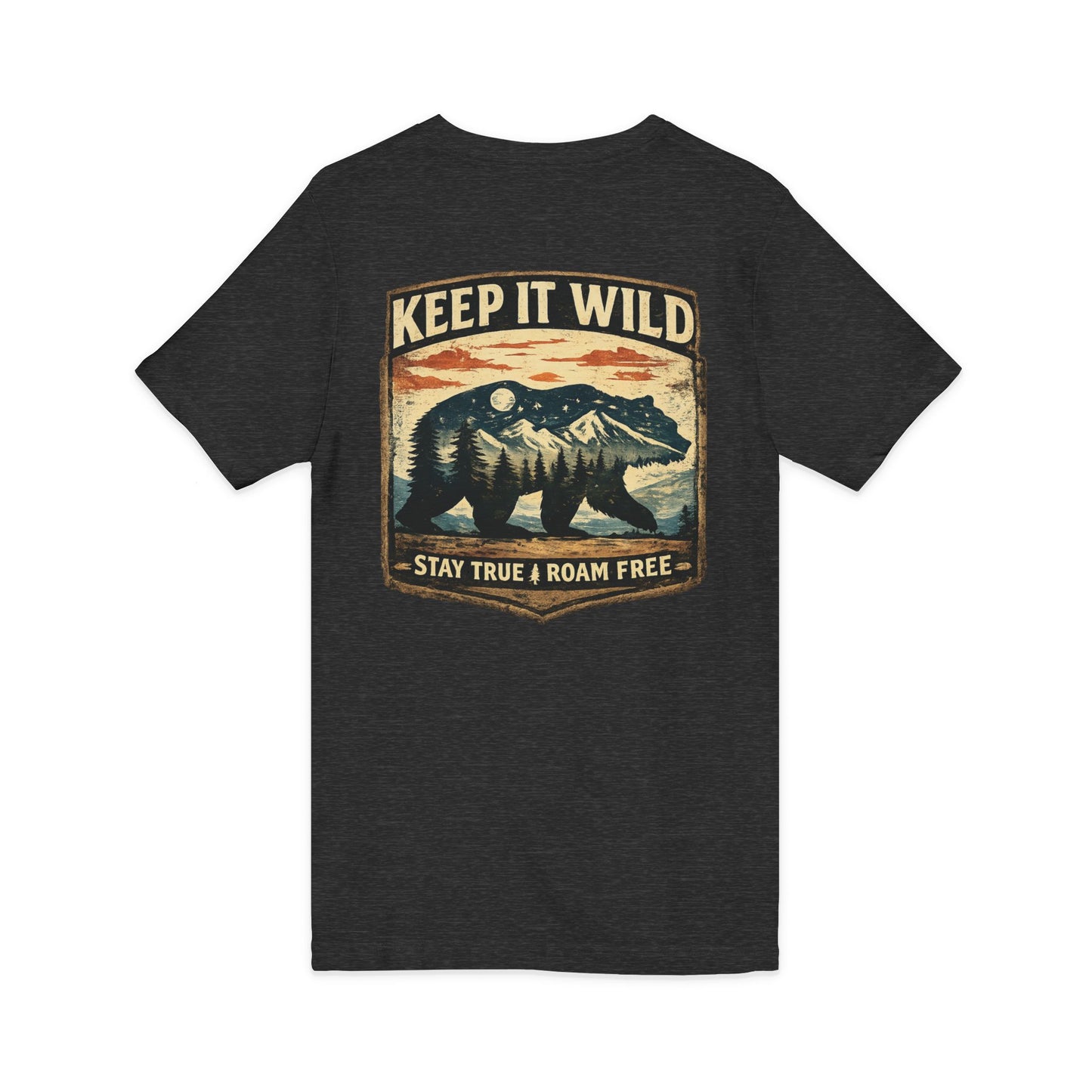 Keep It Wild V-Neck Tee — Bear Mountains 'Stay True & Roam Free' Outdoor T-Shirt