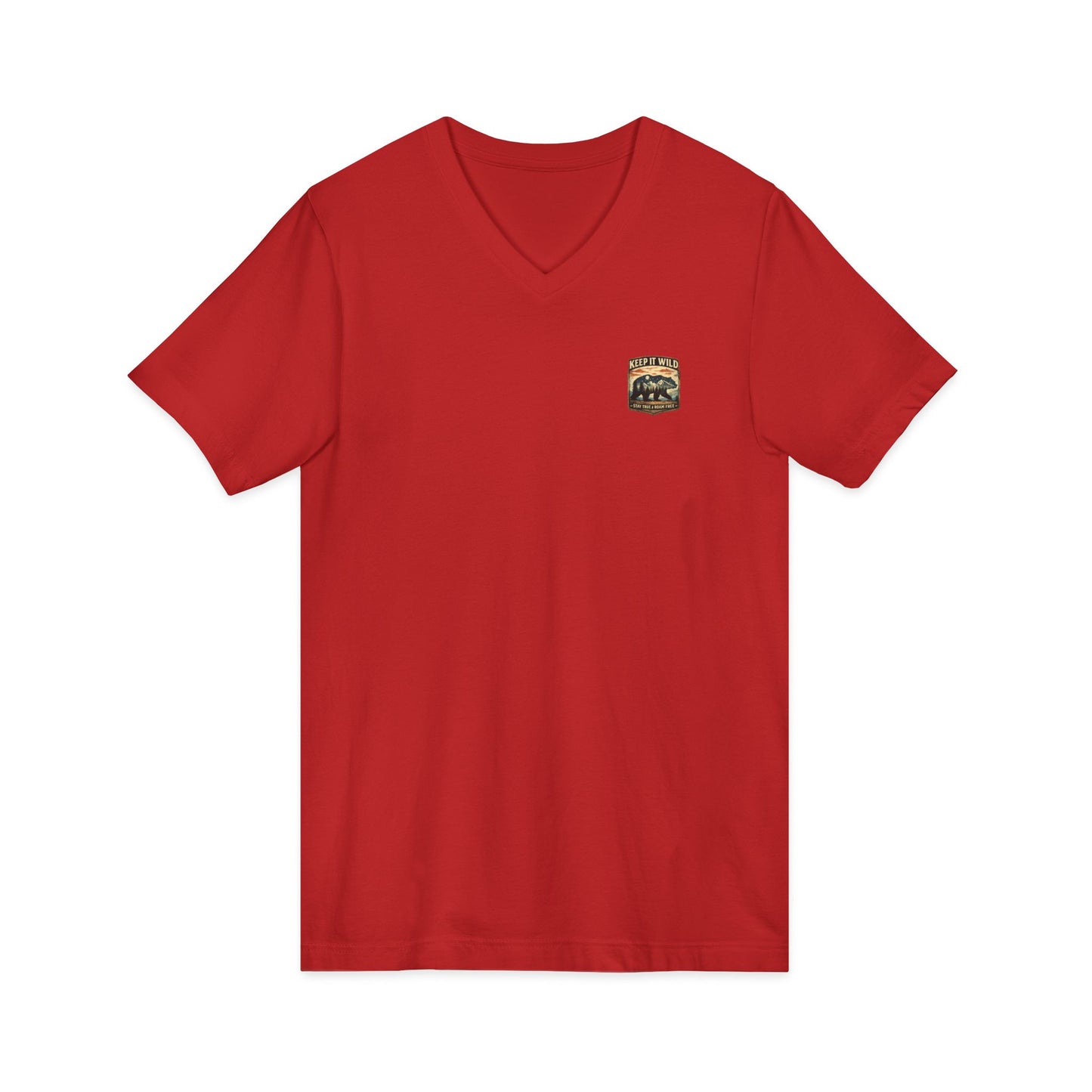 Keep It Wild V-Neck Tee — Bear Mountains 'Stay True & Roam Free' Outdoor T-Shirt