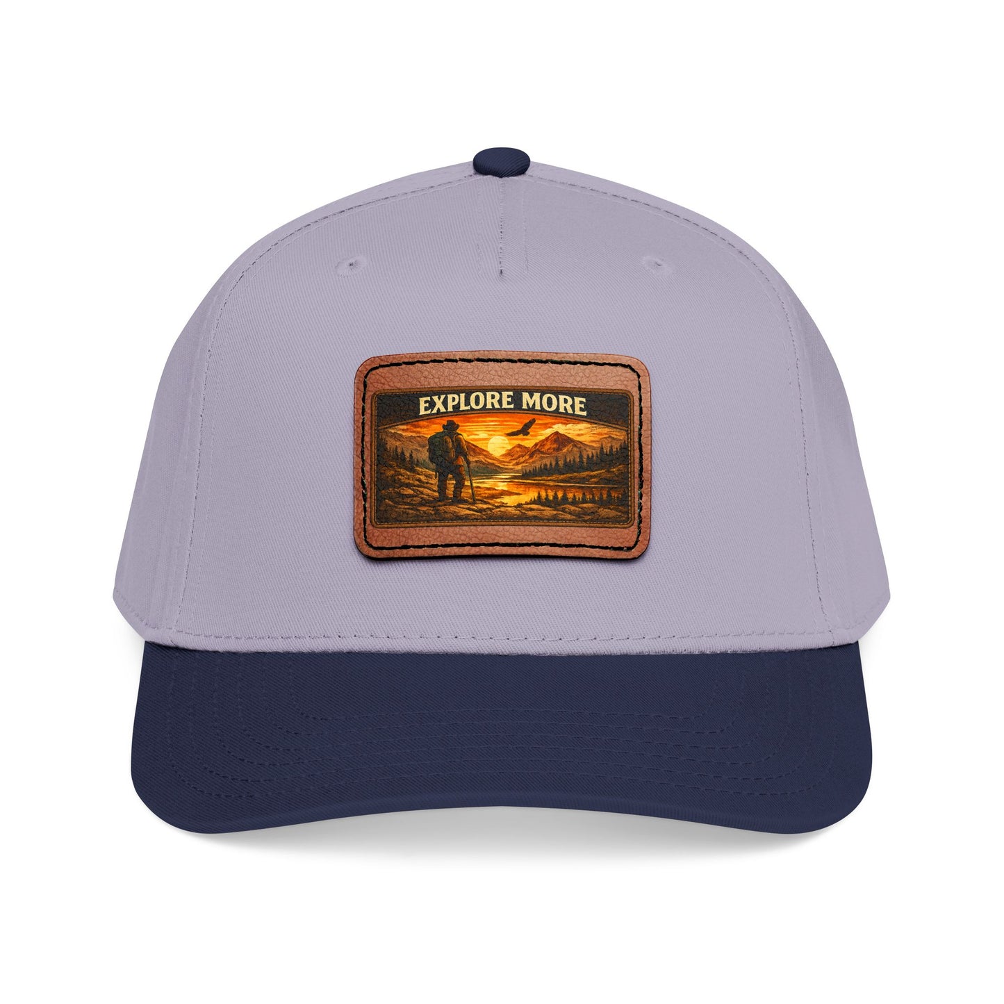 Explore More Leather Patch  — Outdoor Adventure Trucker Hat