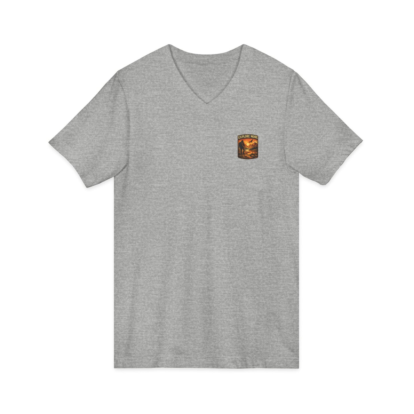 Explore More V-Neck Tee — Adventure Hiking Graphic Shirt