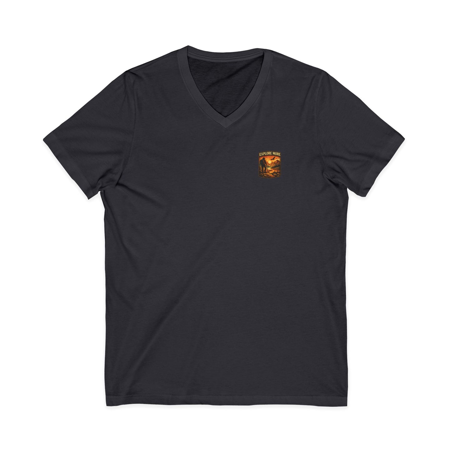 Explore More V-Neck Tee — Adventure Hiking Graphic Shirt