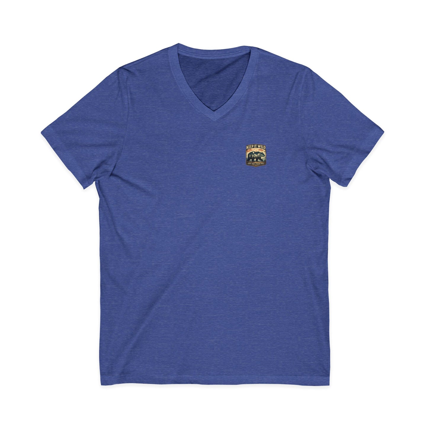 Keep It Wild V-Neck Tee — Bear Mountains 'Stay True & Roam Free' Outdoor T-Shirt