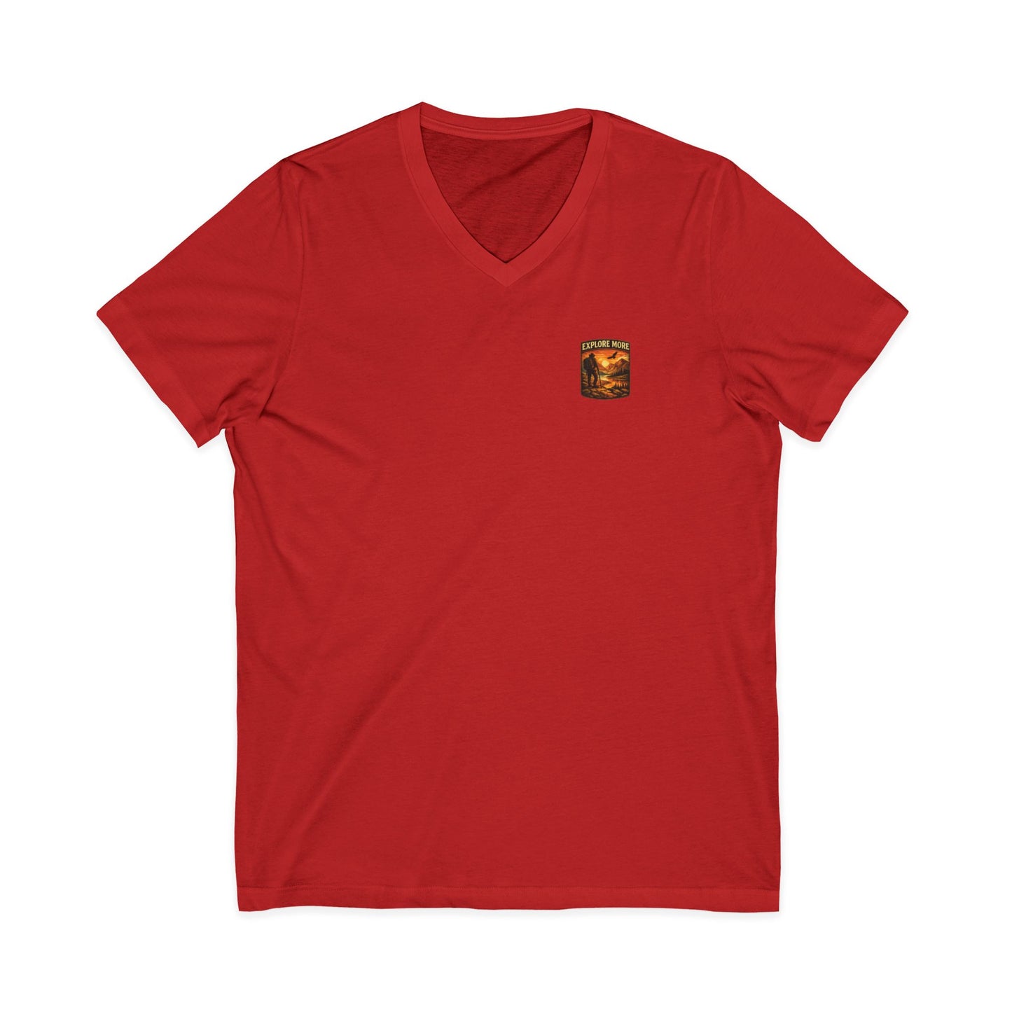 Explore More V-Neck Tee — Adventure Hiking Graphic Shirt